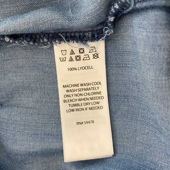 C&C California Chambray Maxi Skirt Medium M Button Front Pull-on Pockets Womens - Picture 6 of 7